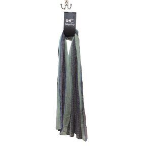 HE Oblong Scarf Grey Green Blue Polyester